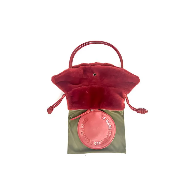 MUYSO Fabric Handbag Shoulder Bag Regular Women's Brick Red-2
