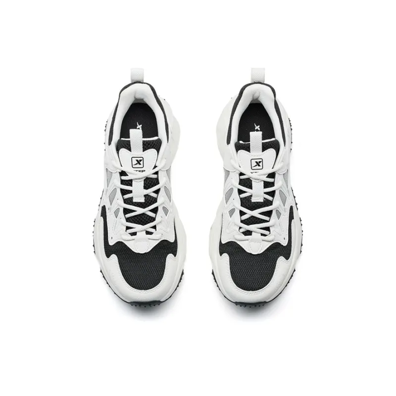 XTEP Nomadic Cushioning Abrasion Resistant Lightweight Low Top Casual Shoes Women's Sail White Black-3
