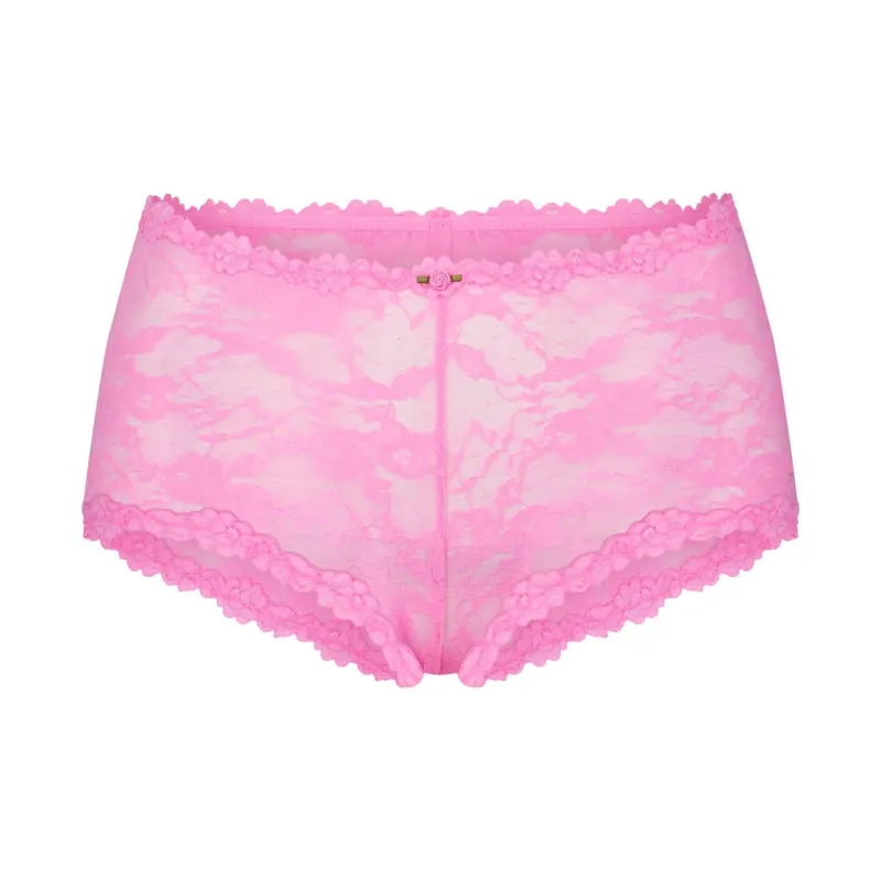 SKIMS Valentine's Day Collection SS25 STRETCH LACE BOY SHORT Boxer Shorts Women's 1 Pack SUGAR PINK/Sugar Pink-0