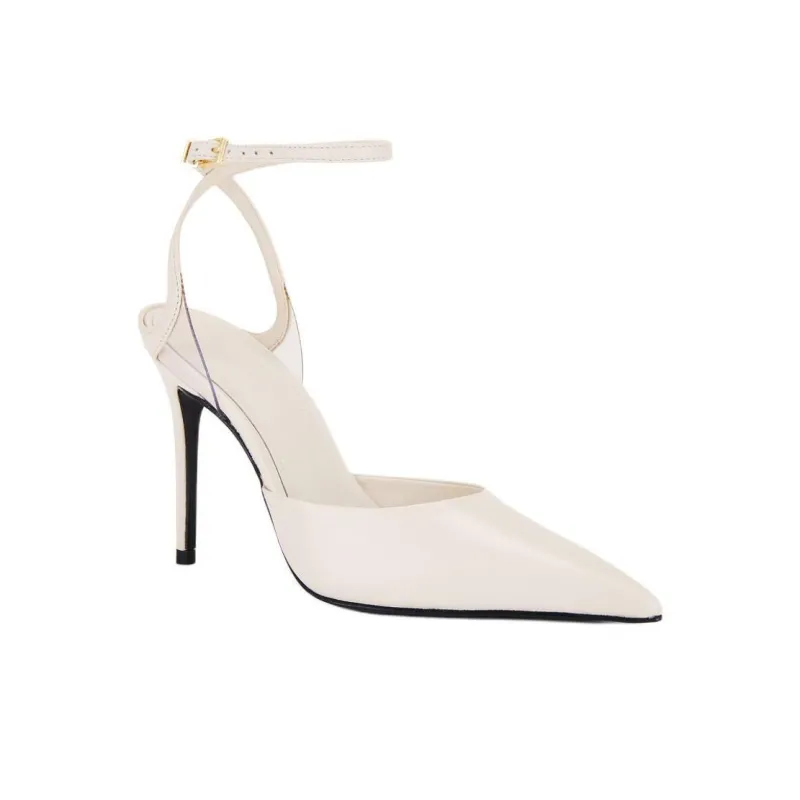 Schutz Skye Slim Heel High Heels 10cm Women's White-2