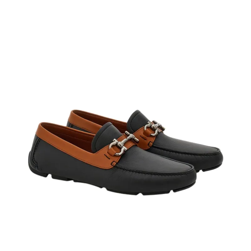 FERRAGAMO GANCINI Driver Loafers Men's Black-2