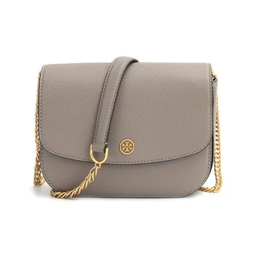 TORY BURCH Robinson Litchi Grain Leather Crossbody Bag, Shoulder Bag Women's Hawk Gray