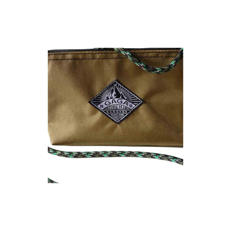 GAGA EQUIPMENT Nylon Fabric Envelope Bag, Shoulder Bag, Crossbody Bag Mini Unisex Camel-1