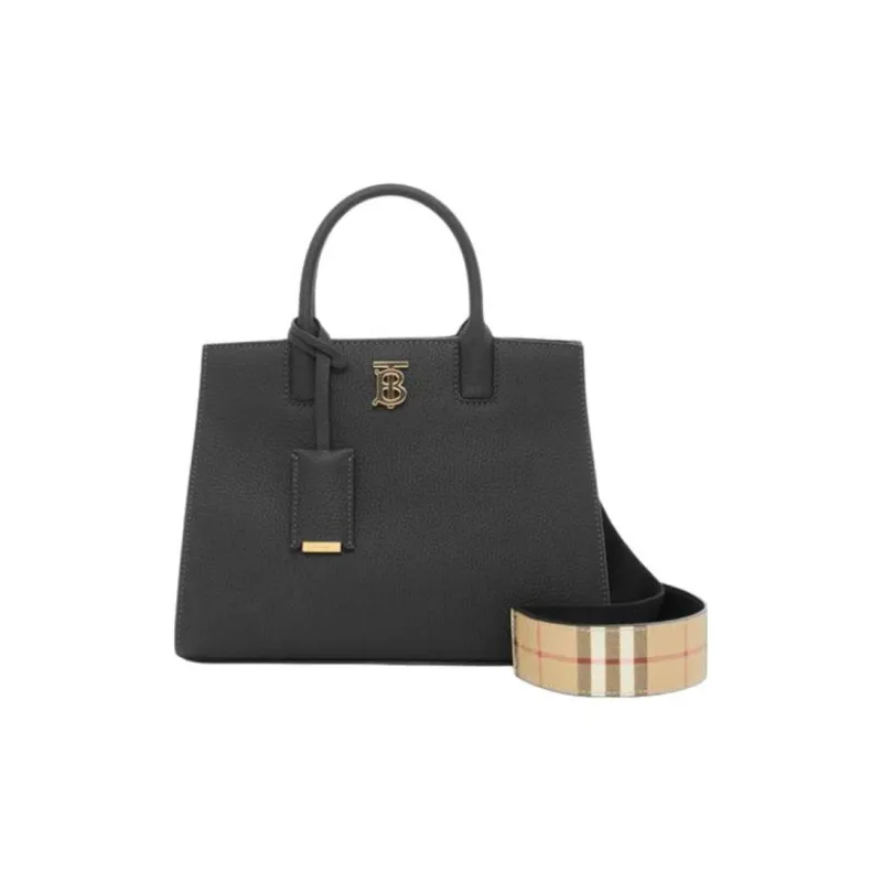 Burberry Vintage Calfskin Decoration Bag Strap Women's Black-3
