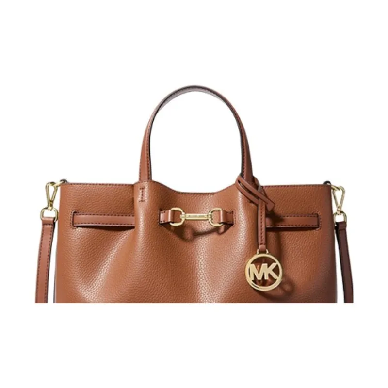 MICHAEL KORS Split Cow Leather One Shoulder Handbag Medium Size Women's Leather Brown-4