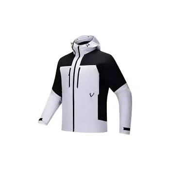 Anta Outdoor Collection Water-Resistant Windbreaker Jacket Men's Snowflake White