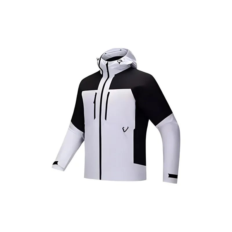 Anta Outdoor Collection Water-Resistant Windbreaker Jacket Men's Snowflake White-0