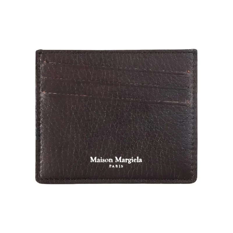 Maison Margiela Leather Card Holder Men's Brown-1