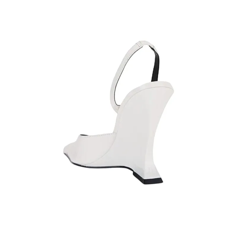 Schutz Siena Wedge Heel High Heels 11.3cm Women's White-3
