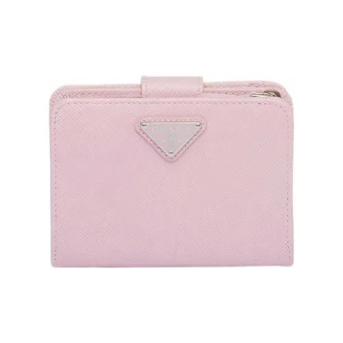 PRADA Saffiano Leather Wallet Small Size Women's Pink