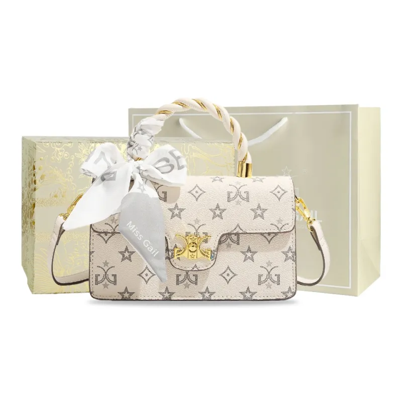MISS GAIL Synthetic Leather Shoulder Bag, Crossbody Bag, Handbag Regular Women's Pink/White-12