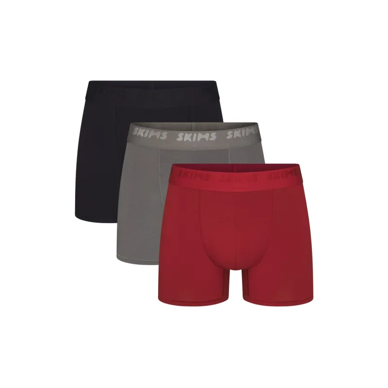 SKIMS Valentine's Day Collection SS25 MENS 3' BOXER BRIEF 3-PACK Underpants Men's 3 Pack Brick Multi-0
