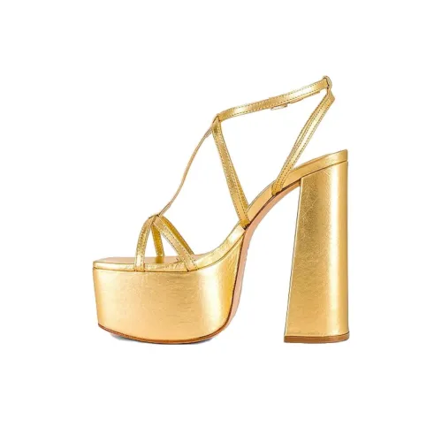 Schutz Adriana Strap Sandals 13cm Women's Gold