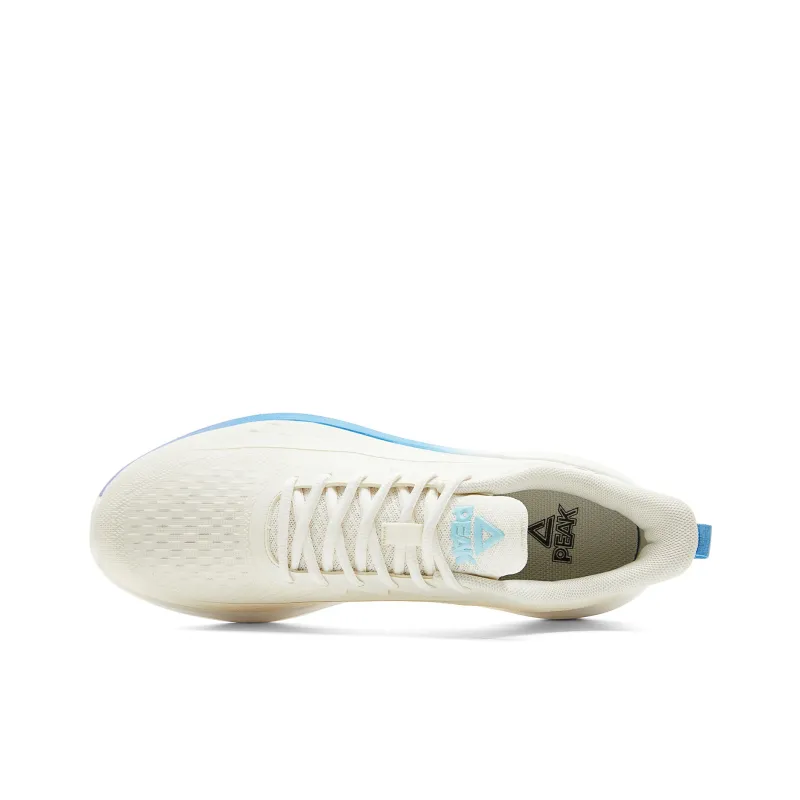 PEAK Running Shoes Men Low Top Milk White Blue-3