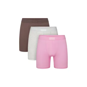 SKIMS Valentine's Day Collection SS25 MENS 5' BOXER BRIEF 3-PACK Underpants Men's 3 Pack Bubble Gum Brown Multicolor