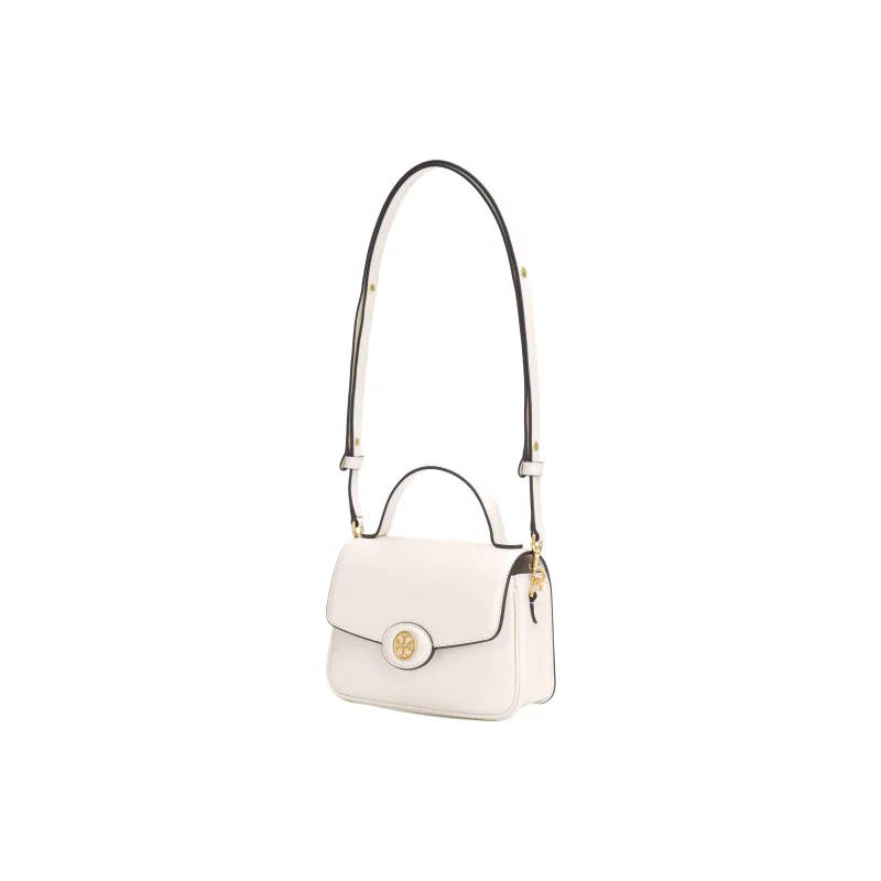 TORY BURCH Robinson Calfskin Leather Shoulder Bag Crossbody Bag Handbag Small Size Women's Light Cream White-1