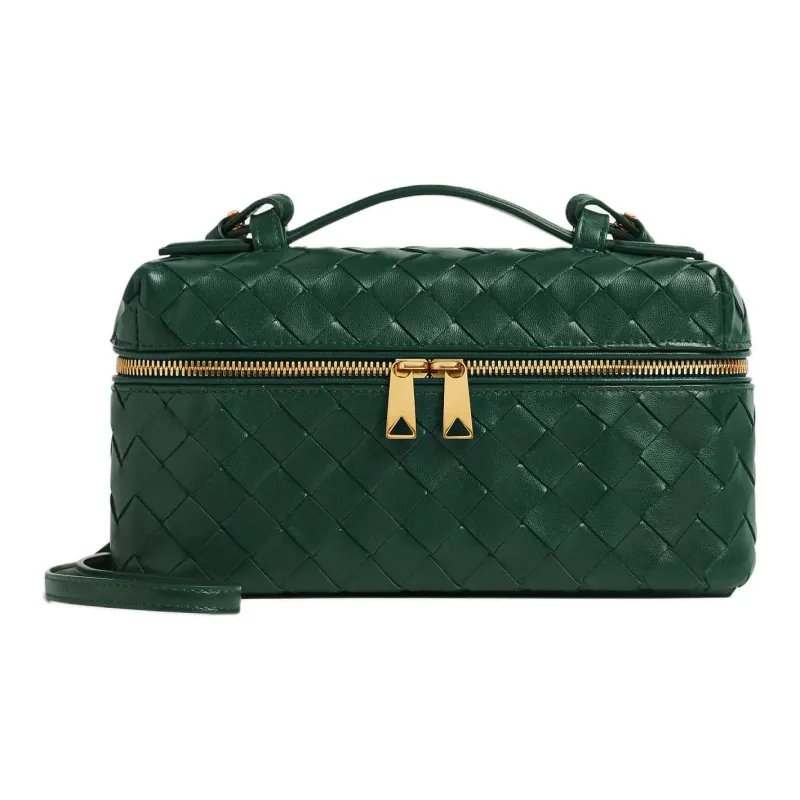 Bottega Veneta Intrecciato Calfskin Makeup Bag Women's Jadeite Green-0
