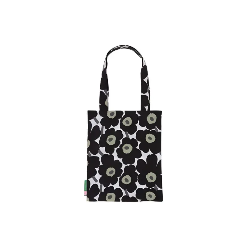 Marimekko Unikko 60th Cotton Tote Bag Shopping Bag Shoulder Bags Mini Women's Black-2