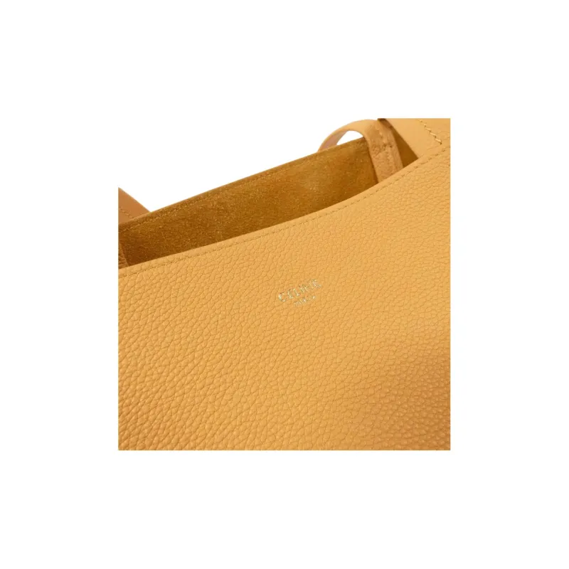CELINE Calfskin Shoulder Bag Small Size Unisex Orange-5