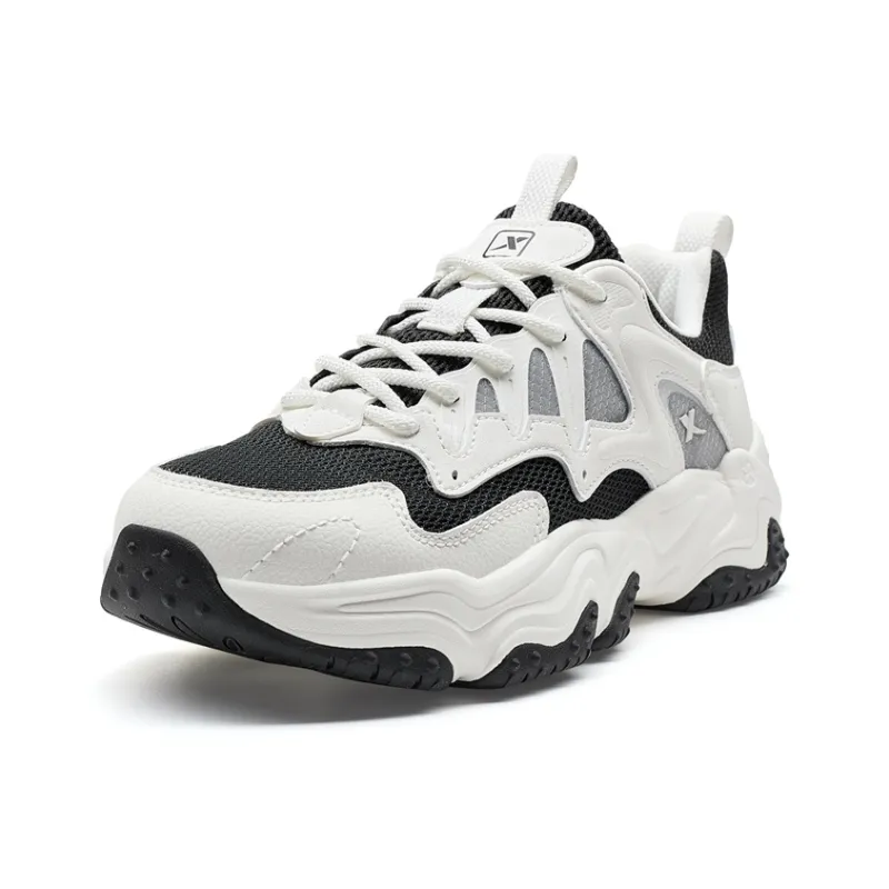 XTEP Nomadic Cushioning Abrasion Resistant Lightweight Low Top Casual Shoes Women's Sail White Black-1