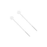 S999 Fine Silver Snowflake Drop Earrings