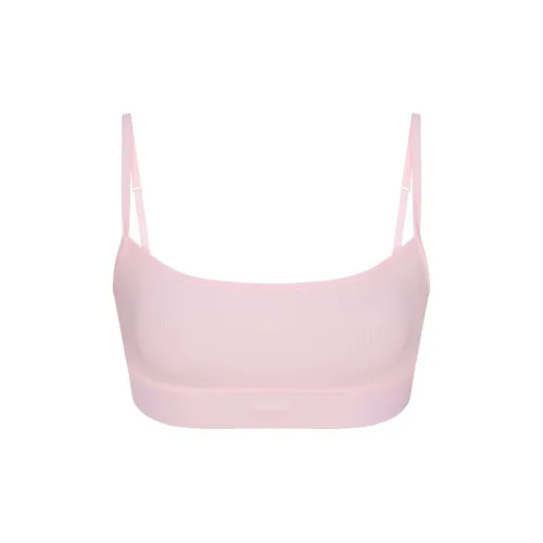SKIMS Valentine's Day Collection SS25 COTTON RIB SCOOP BRALETTE Bra Women's Cherry Blossom/Cherry Blossom