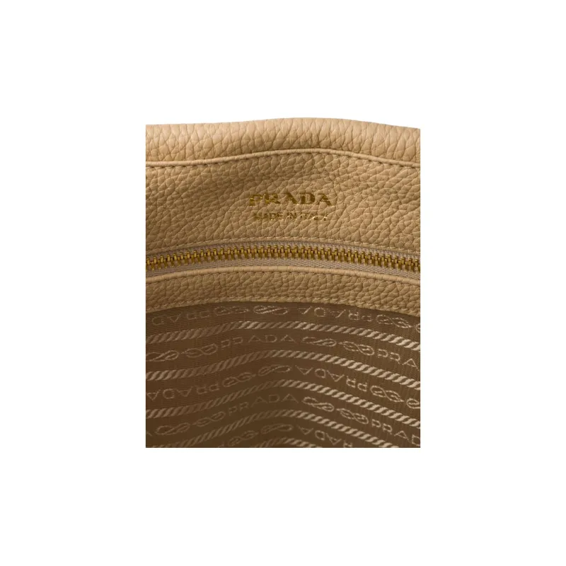 PRADA Calfskin Tote Bag Shopping Bag Handbag Large Size Women's Sandy Beige-5