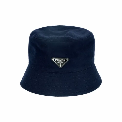 PRADA Logo Plaque Wool Bucket Hat