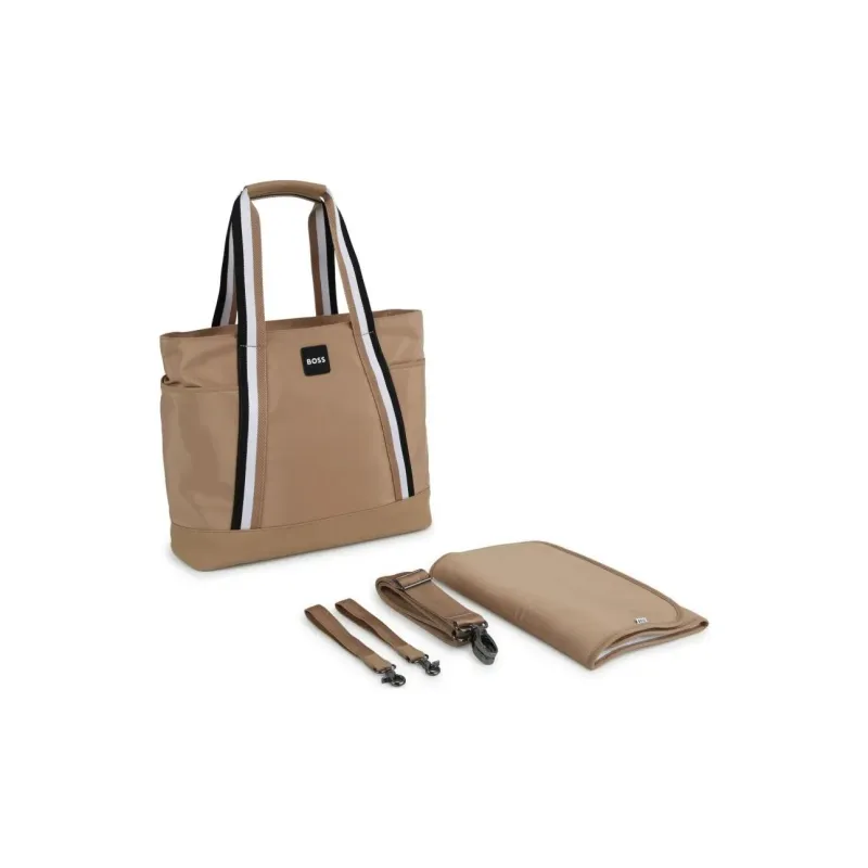 BOSS Logo appliqué Canvas Changing Bag-1
