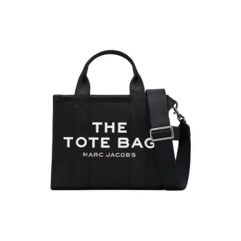 MARC JACOBS Canvas Small Tote Bag Top Zip Closure Women's Black
