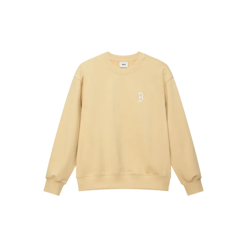 MLB MONOGRAM Collection Boston Red Sox SS25 Crewneck Sweatshirt Unisex Light Beige Yellow-1