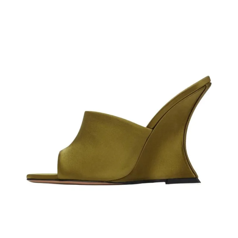 Paris Texas Slide Slippers Women's Army Green-0