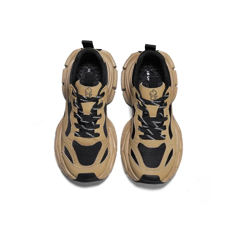 KANGLONG Slip Resistant, Abrasion Resistant, Breathable, Height Increasing Low Top Chunky Sneakers Men's Earth Yellow-2