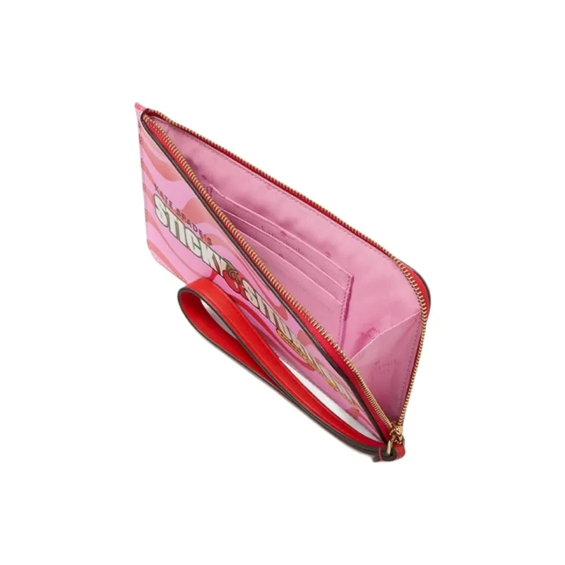 Kate Spade Cow Split Leather Clutch Women's Red & Multicolor-2