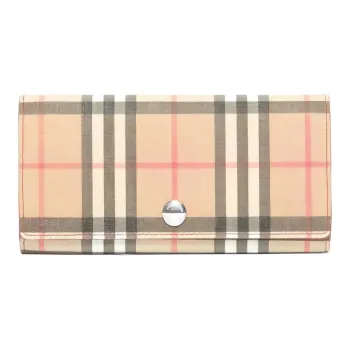 Burberry Leather Clutches Wallets Women's Lining Red Camel/Red