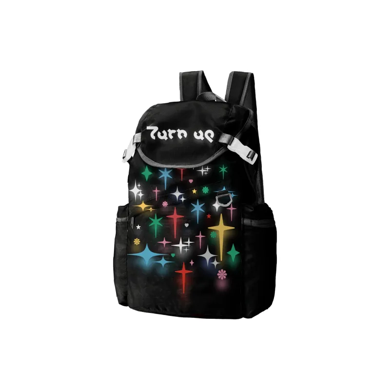 TURN UP Nylon Backpack Unisex Red-1