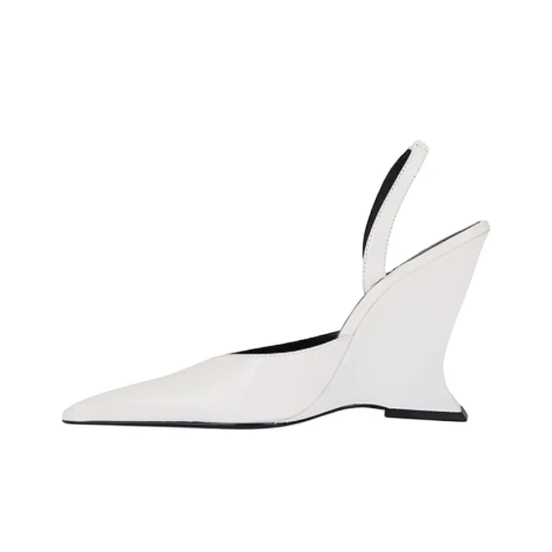 Schutz Siena Wedge Heel High Heels 11.3cm Women's White-0