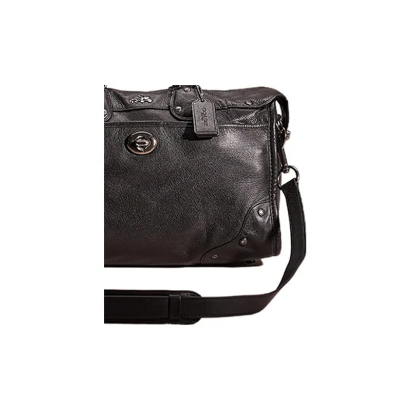 COACH Rhyder Leather Shoulder Bag Crossbody Bag Handbag Large Size Women's Black-2