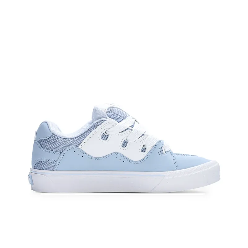 GLO BULL Anti-Slip And Wear-Resistant Breathable Low-Top Skateboard Shoes Unisex White Light Blue-1