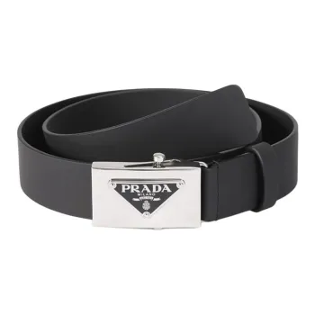 PRADA Logo Plaque Buckle Belt
