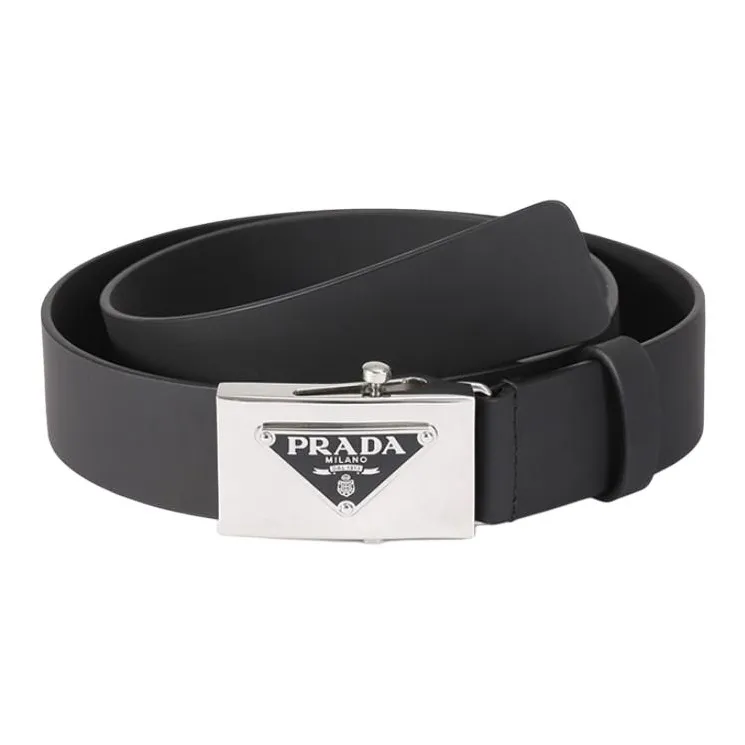 PRADA Logo Plaque Buckle Belt-0