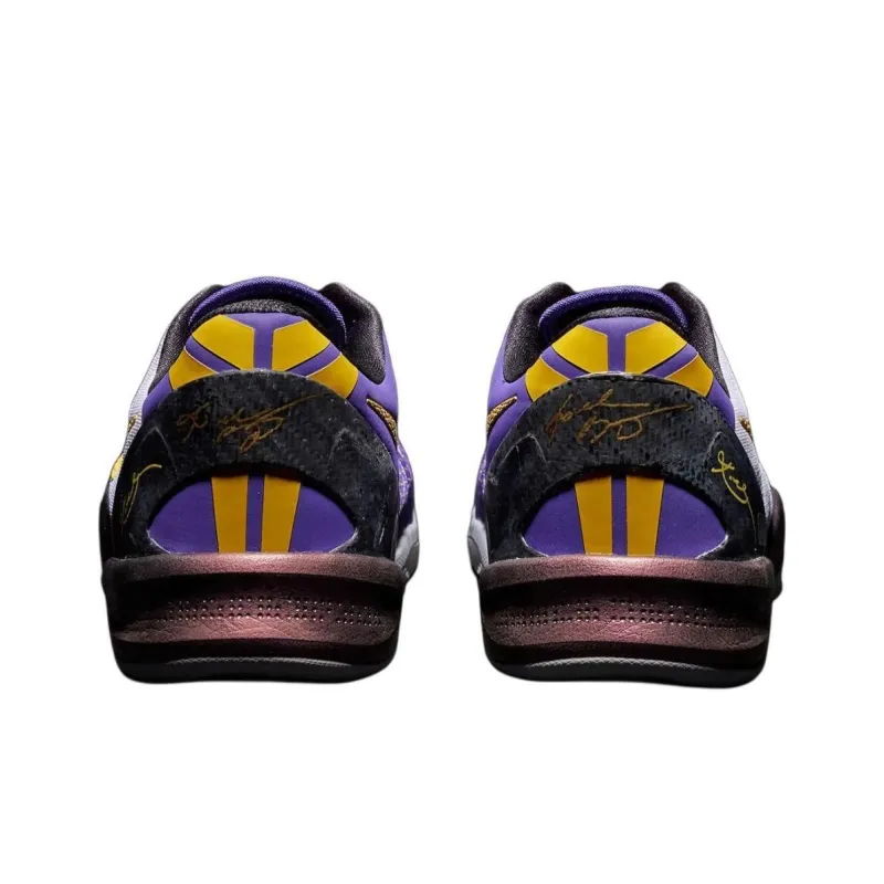 Nike Kobe 8 Elite Anti-Slip Wear-Resistant Low-Top Basketball Shoes Men's White Purple-2