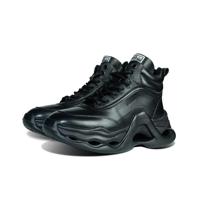 Aung San Cushioning, Rebound, Moisture Wicking High Top Casual Shoes Women's Black-1