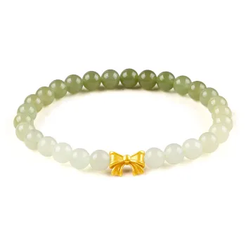 TAMINA Hetian Jade Bracelets Pale Greenish White Jade Unisex