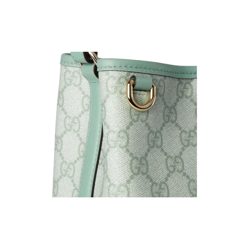 GUCCI GG Letter Coated Fabric Bucket Bag Handbag Mini Women's Sage Green-6