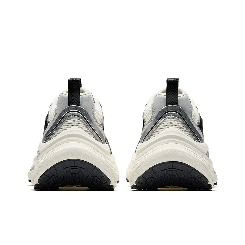 Anta Height Increasing Anti-Slip And Wear-Resistant Low-Top Casual Shoes Men's White Silver Black-3