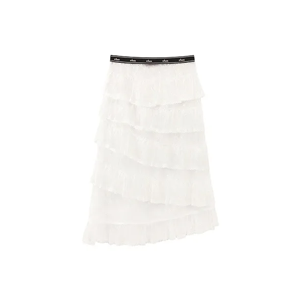 CHUU Casual Long Skirt Women's White-1