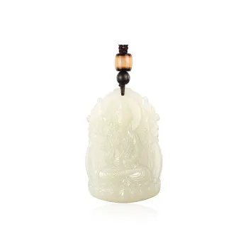 TAMINA Pendants Pale Greenish White Jade Unisex