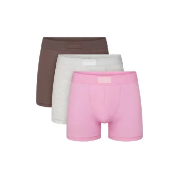 SKIMS Valentine's Day Collection SS25 MENS 3' BOXER BRIEF 3-PACK Underpants Men's 3 Pack Bubble Gum Brown Multicolor