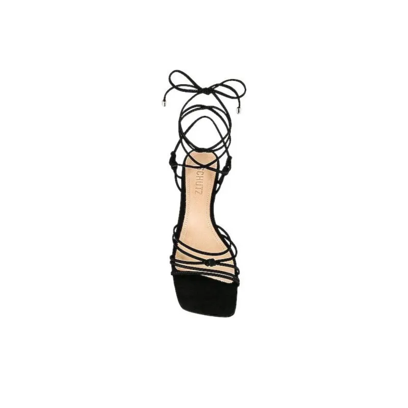 Schutz Athena Strap Sandals 5cm Women's Black-4